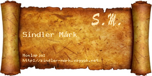 Sindler Márk névjegykártya